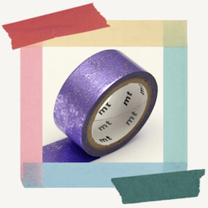 Roll of decorative paper masking tape from MT in a sleek, subtle purple colouring with a reflective sheen