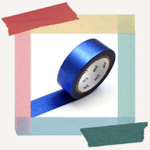 Roll of decorative paper masking tape from MT in a Blue colouring with a High Brightness finish