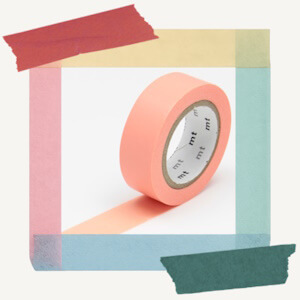 Roll of decorative paper masking tape from MT with a vibrant, yet pastel-like salmon pink colouring