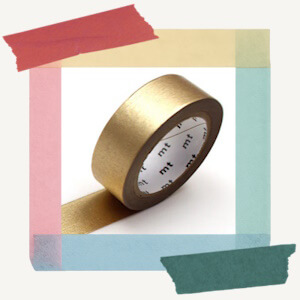 Roll of decorative paper masking tape from MT in a Bright Champagne coloured design