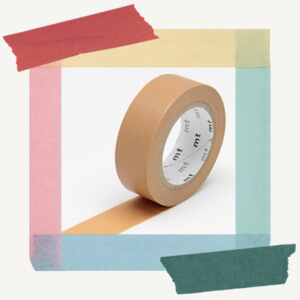 Roll of decorative paper masking tape from MT with a cork colouring in a matte finish