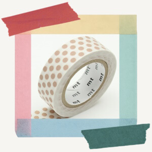 Roll of decorative paper masking tape from MT in a Dot design with Milk Tea colouring
