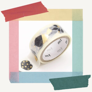 Roll of decorative paper masking tape from MT with an autumn inspired leaf design