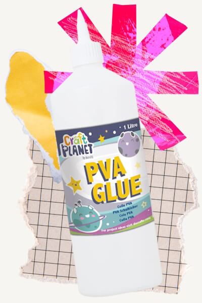 Craft Planet water-based PVA glue, available in several sizes ideal for crafts, painting and school projects