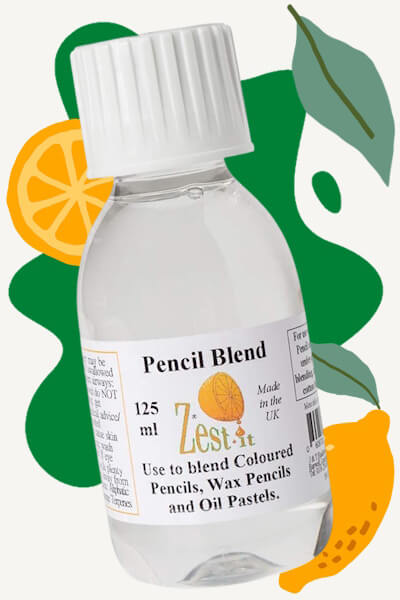 Zest-It Pencil Blend – low-odour blending solution for coloured pencils, oil pastels, and crayons