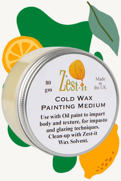 Zest-It Cold Wax Medium – beeswax and linseed oil paste for texture, impasto, and matte oil painting effects