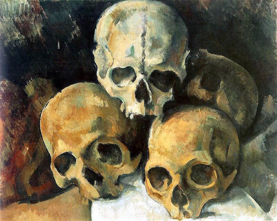 Pyramid of Skulls by Paul Cezanne