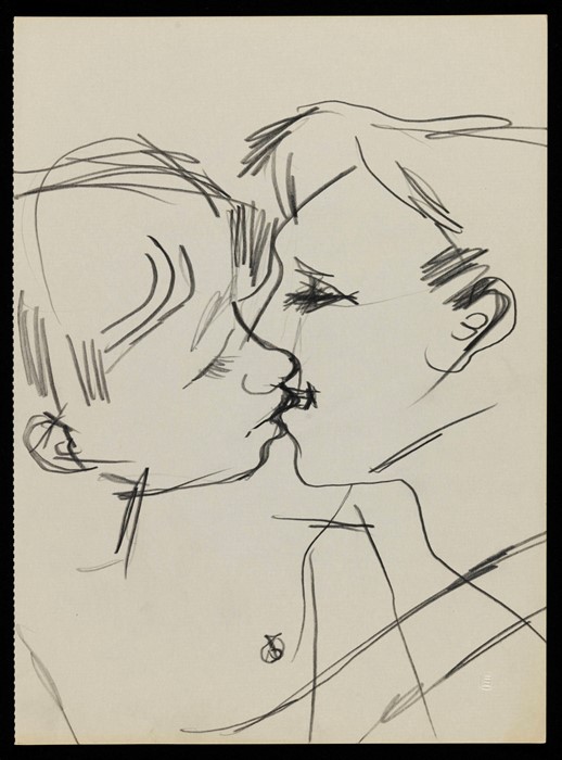 Drawing of Two Men Kissing