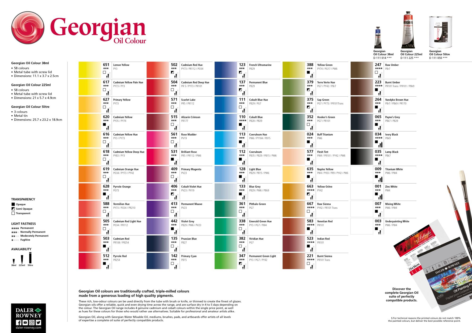 DalerRowney Oil Colours (38ml) Oil Paints Cowling & Wilcox Cowling & Wilcox